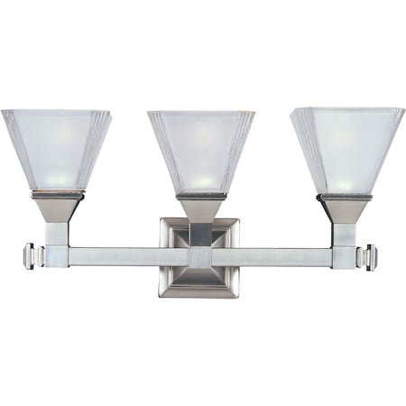 Brentwood 3-Light 20.5 Wide Satin Nickel Vanity Light